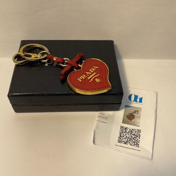Prada Trick Heart-Shaped Keychain Bag Charm, Red - Preowned - Picture 2 of 8